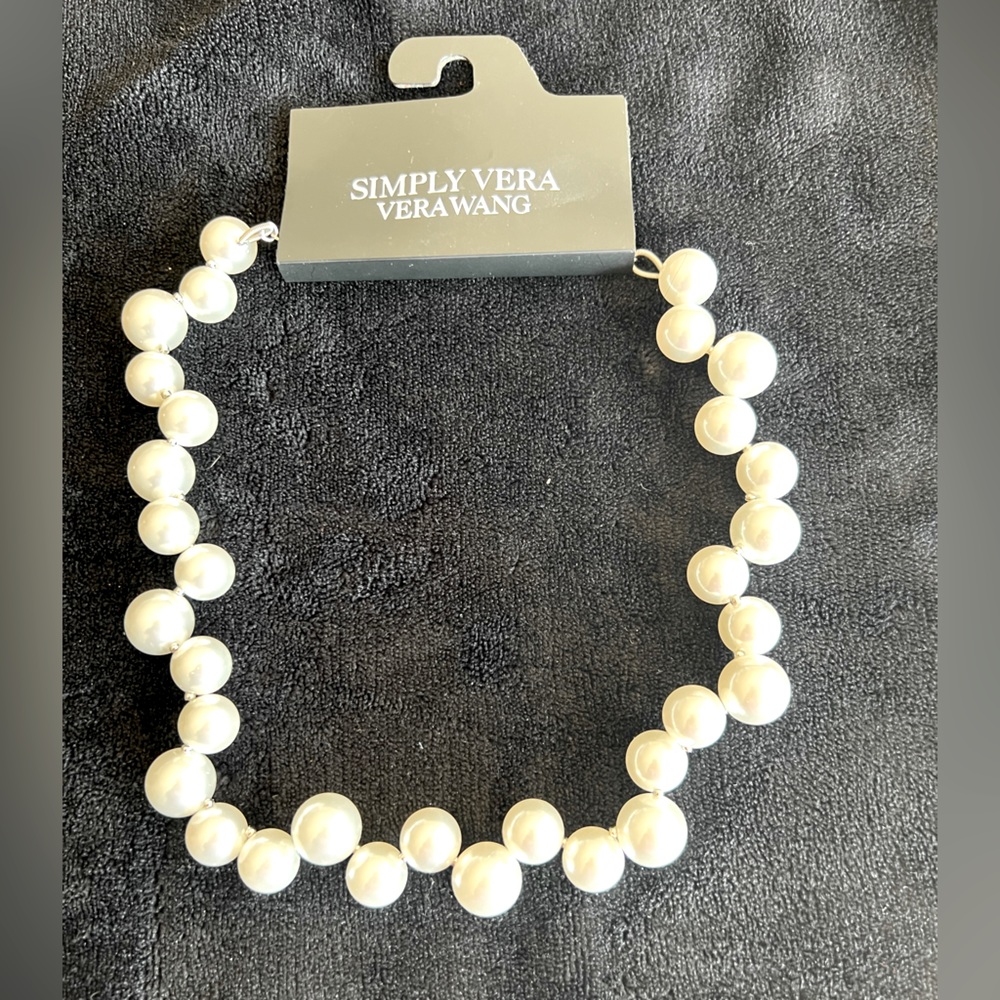 NWT Simply Vera Vera Wang Twisted Pearls Chunky Necklace